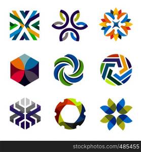 colorful abstract forms for business symbols and logo set