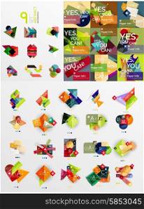 Colorful abstract geometric layouts, mega collection. Vector illustration