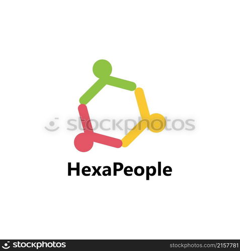 Colorful Abstract People Logo Design Illustration