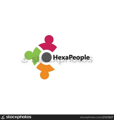 Colorful Abstract People Logo Design Illustration