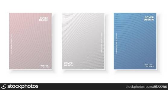 Colorful abstract template with gradient lines for cover design