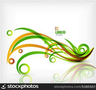 Colorful abstract wave vector curls. Light wave lines illustration