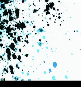 Colorful acrylic paint splatter on white background. Neon spray stains abstract background, vector illustration.