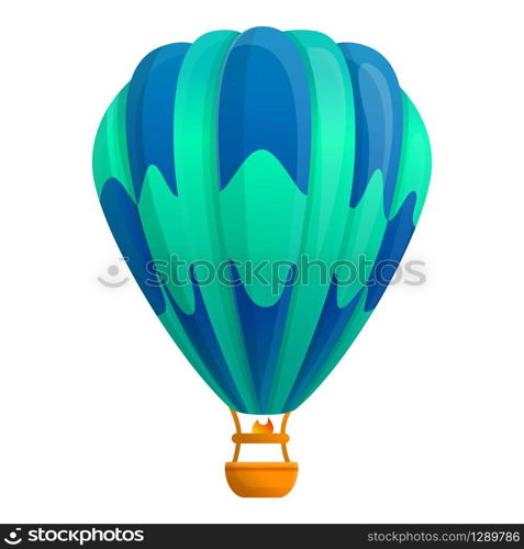 Colorful air balloon icon. Cartoon of colorful air balloon vector icon for web design isolated on white background. Colorful air balloon icon, cartoon style