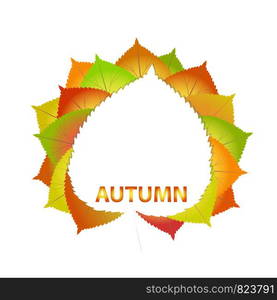 Colorful autumn leaves on a white paper Back to school background stock Vector illustration