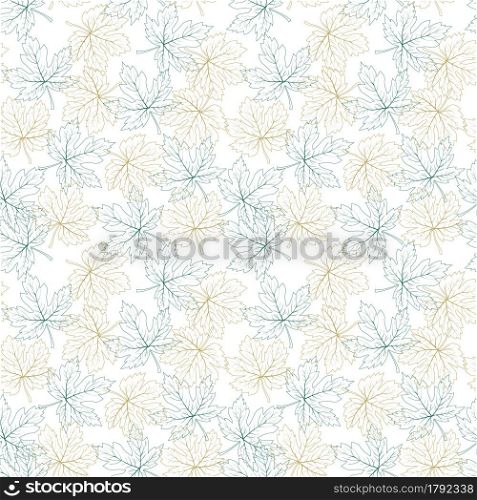 Colorful autumn leaves seamless pattern for decorative,fabric,textile,print or wallpaper,vector illustration
