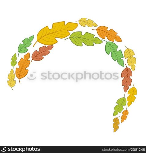 colorful autumn oak leaves border or frame for design