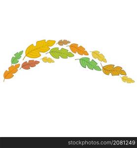 colorful autumn oak leaves border or frame for design