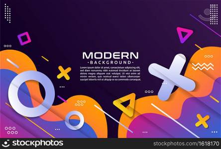 Colorful background with geometric abstract shape element. Graphic design element.