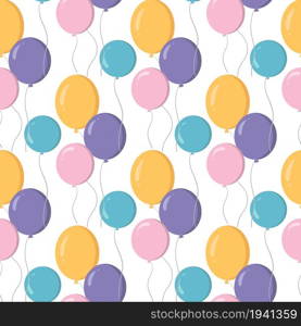 Colorful balloon seamless pattern isolated on white background. Vector illustration for birthday anniversary party,wrapping paper,textile design.. Colorful balloon seamless pattern isolated on white background. Wrapping paper,textile design.
