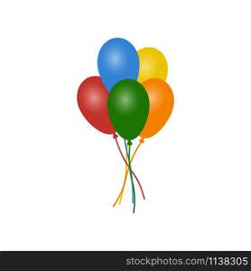 Colorful balloons in isolated white background. Collection of colorful balloons. Vector illustration