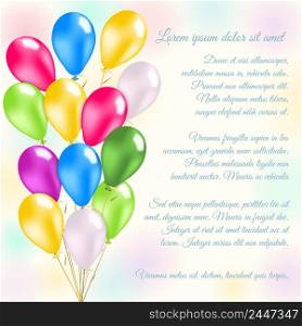 Colorful balloons invitation card vector illustration