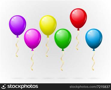 Colorful balloons pack for decoration vector illustration