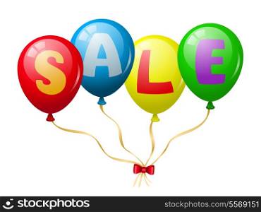 Colorful balloons sale promotion isolated vector illustration
