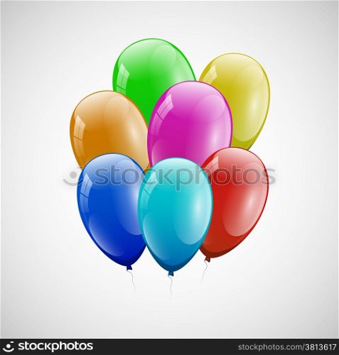 Colorful balloons with white background, stock vector