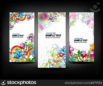 colorful banners set vector illustration