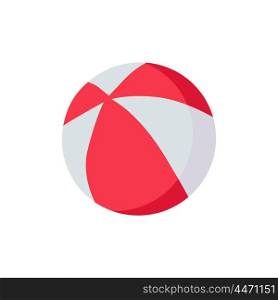 Colorful Beach Ball. Colorful red and white beach ball icon isolated on white background. Vector illustration