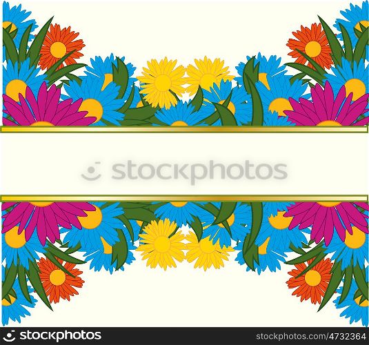 Colorful billboard with flower of the miscellaneous of the colour. Flower on white background