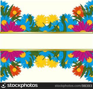 Colorful billboard with flower of the miscellaneous of the colour. Flower on white background