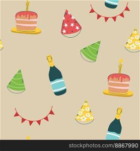 colorful birthday seamless pattern perfect for gift wrap, gift bag and etc.. colorful birthday seamless pattern perfect for gift wrap, gift bag and etc