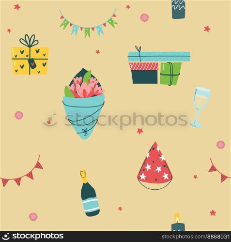 colorful birthday seamless pattern perfect for gift wrap, gift bag and etc,. colorful birthday seamless pattern perfect for gift wrap, gift bag and etc