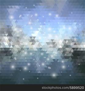 Colorful blue geometric background, abstract triangle pattern vector.