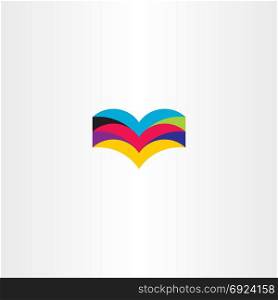 colorful book icon logo element sign