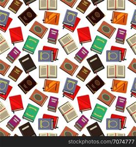 Colorful books seamless pattern - school books seamless texture. Color background with books, vector illustration. Colorful books seamless pattern - school books seamless texture