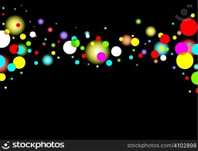 Colorful bubble wave with black background and blank space