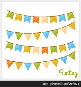 Colorful bunting for decoration of invitations, greeting cards etc, bunting flags, vector eps10 illustration. Bunting