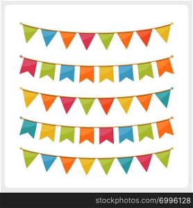 Colorful bunting for decoration of invitations, greeting cards etc, bunting flags, vector eps10 illustration. Bunting