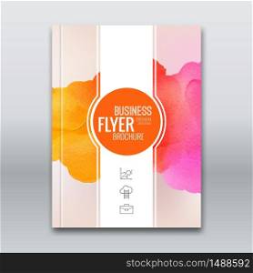 Colorful Business background watercolor stain design. Cover Brochure Magazine flyer report modern unusual template layout mockup infographic. Vector illustration. Colorful Business background watercolor stain design. Cover Brochure Magazine flyer report modern unusual template layout mockup infographic. Vector illustration.