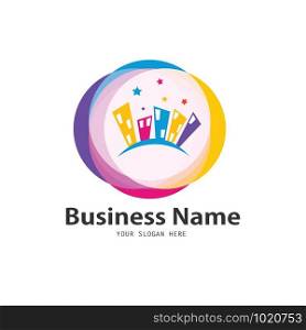 Colorful business home icon design