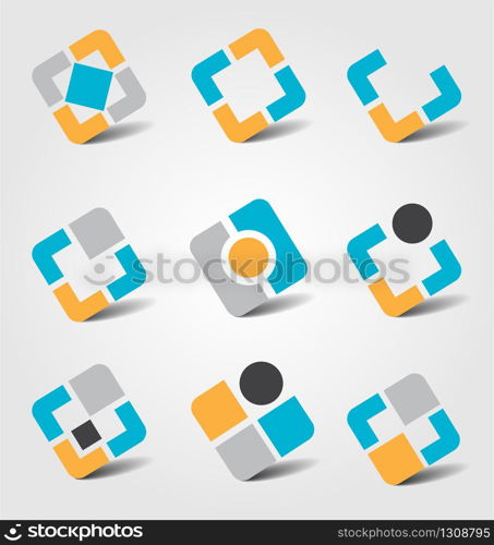 Colorful business icon collection for creative design. Colorful business icon collection