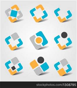 Colorful business icon collection for creative design. Colorful business icon collection