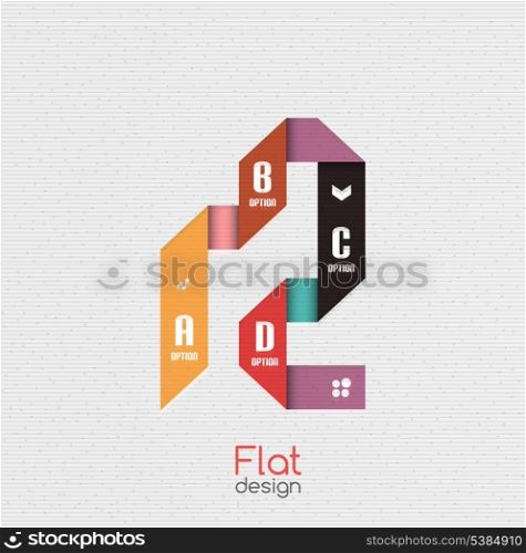 Colorful business ribbon stripes for infographics | business background | numbered banners | business lines | graphic website layout vector