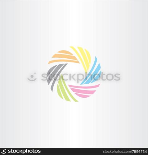 colorful business tech circle icon logo vector emblem