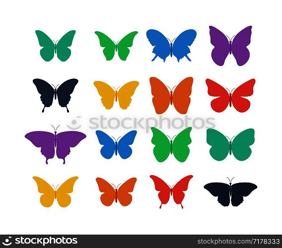 Colorful Butterflies collection. Butterfly in flat design. Butterflies in trendy flat design. Eps10. Colorful Butterflies collection. Butterfly in flat design. Butterflies in trendy flat design