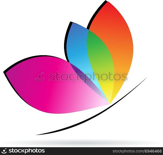 colorful butterflies on white background for design