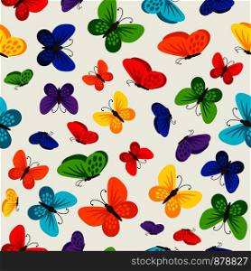 Colorful butterflies pattern design on white background. Vector illustration. Colorful butterflies pattern design