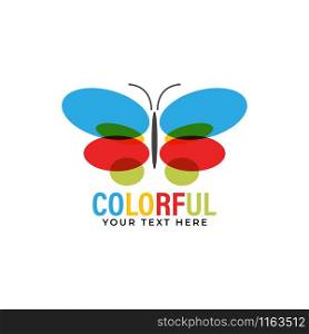 Colorful butterfly logo design template vector isolated