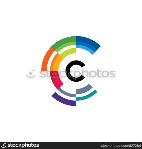 Colorful C Letter Logo template