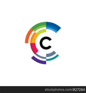Colorful C Letter Logo template