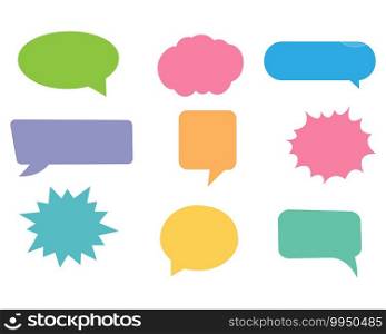 Colorful callout icons set isolated on white background