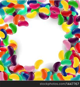 Colorful candy background with jelly beans.vector