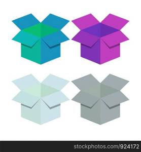 Colorful Cardboard open boxes icon Vector illustration eps10. Colorful Cardboard open boxes icon Vector illustration