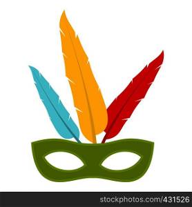Colorful carnival mask icon flat isolated on white background vector illustration. Colorful carnival mask icon isolated