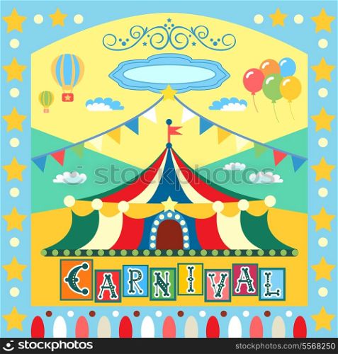 Colorful carnival poster or card template vector illustration