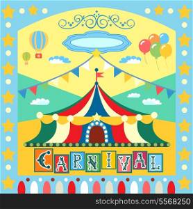 Colorful carnival poster or card template vector illustration
