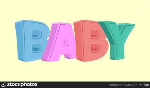 Colorful cartoon BABY text on white background&#xA;